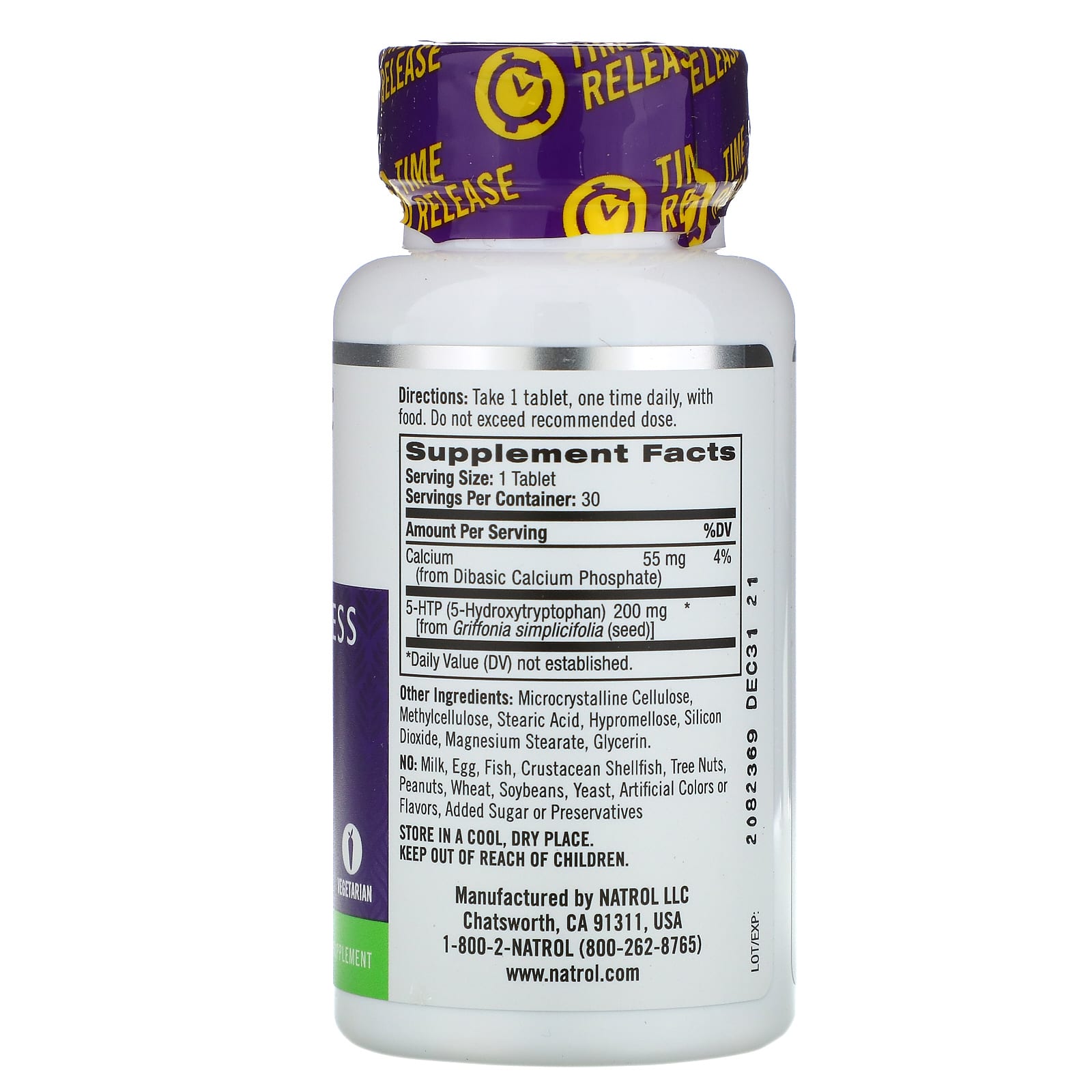 مكمل htp 5 لتعزيز الهدوء والاسترخاء 200 مجم 30 قرص - Natrol 5-HTP Mood & Stress - Image 2