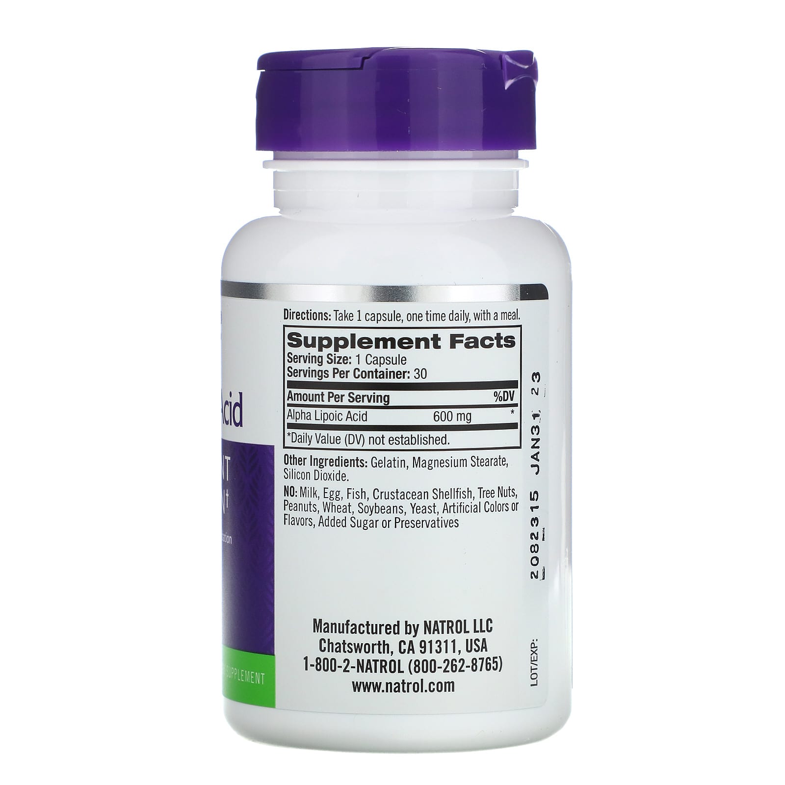 مكونات ألفا ليبويك اسيد Natrol Alpha lipoic acid Antioxidant protection