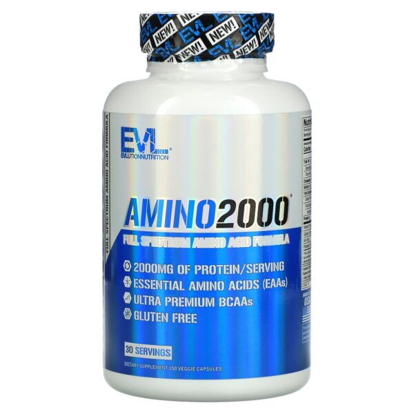 Evlution Nutrition Amino 2000 Muscle Building Pills 2000 -150 Capsules