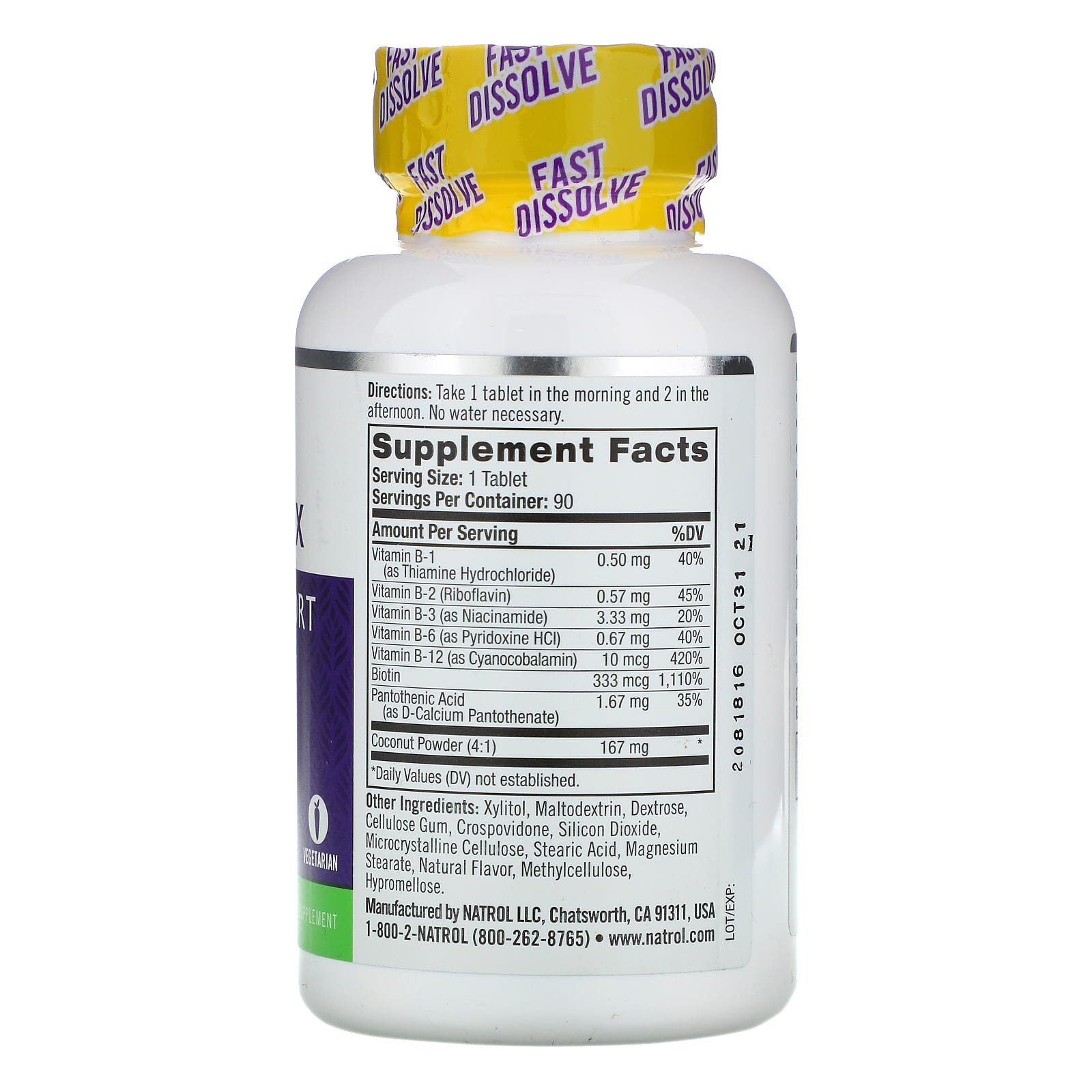 Vitamin B Complex Dissolvable Tablets