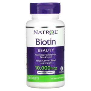 Natrol Biotin10,000 Mcg For Healthy Hair Skin And Nails 200 Tablets