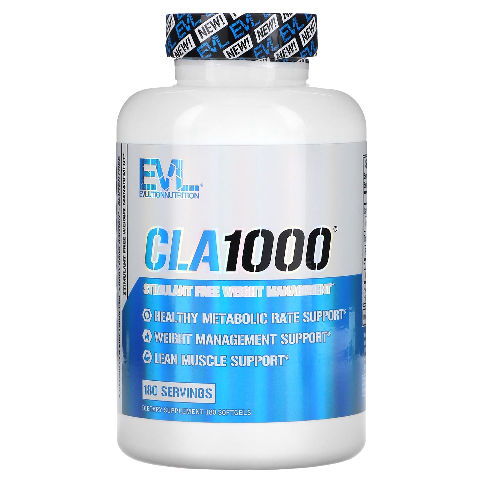EVLution Nutrition CLA1000 Stimulant Free Weight Management 180 Softgels - Image 1