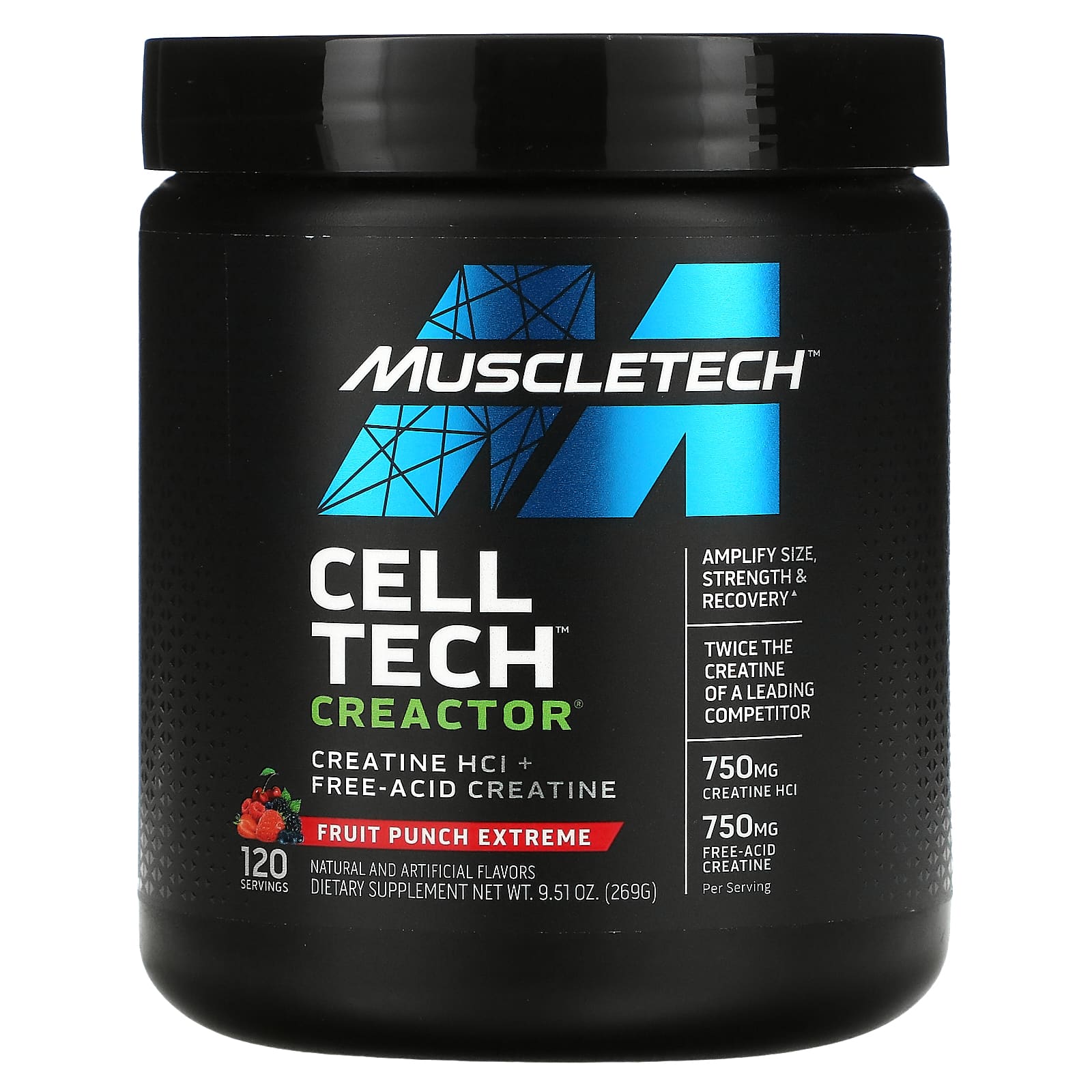 Buy MuscleTech creactor creatine HCl with fruit punch extreme flavour ...