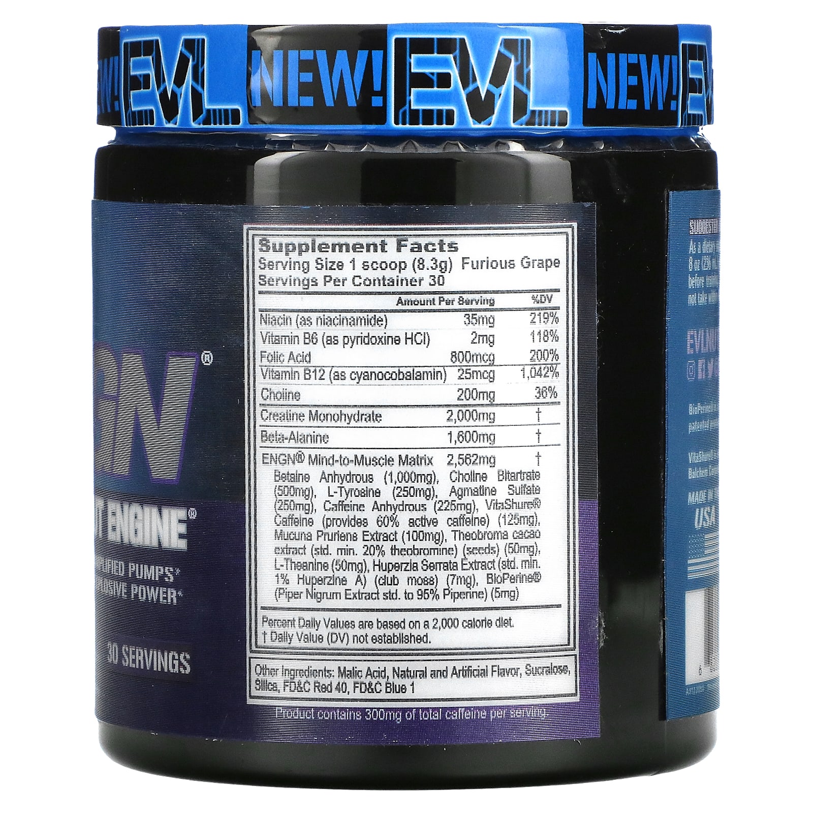 EVLution Nutrition ENGN Pre Workout Engine With Furious Grape 249 G ...