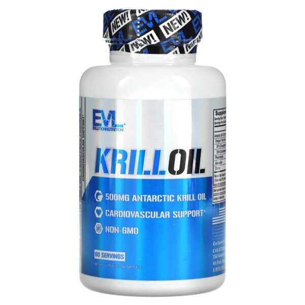 Evlution Nutrition Krill Oil 500 Mg Omega 3 - 60 Softgels