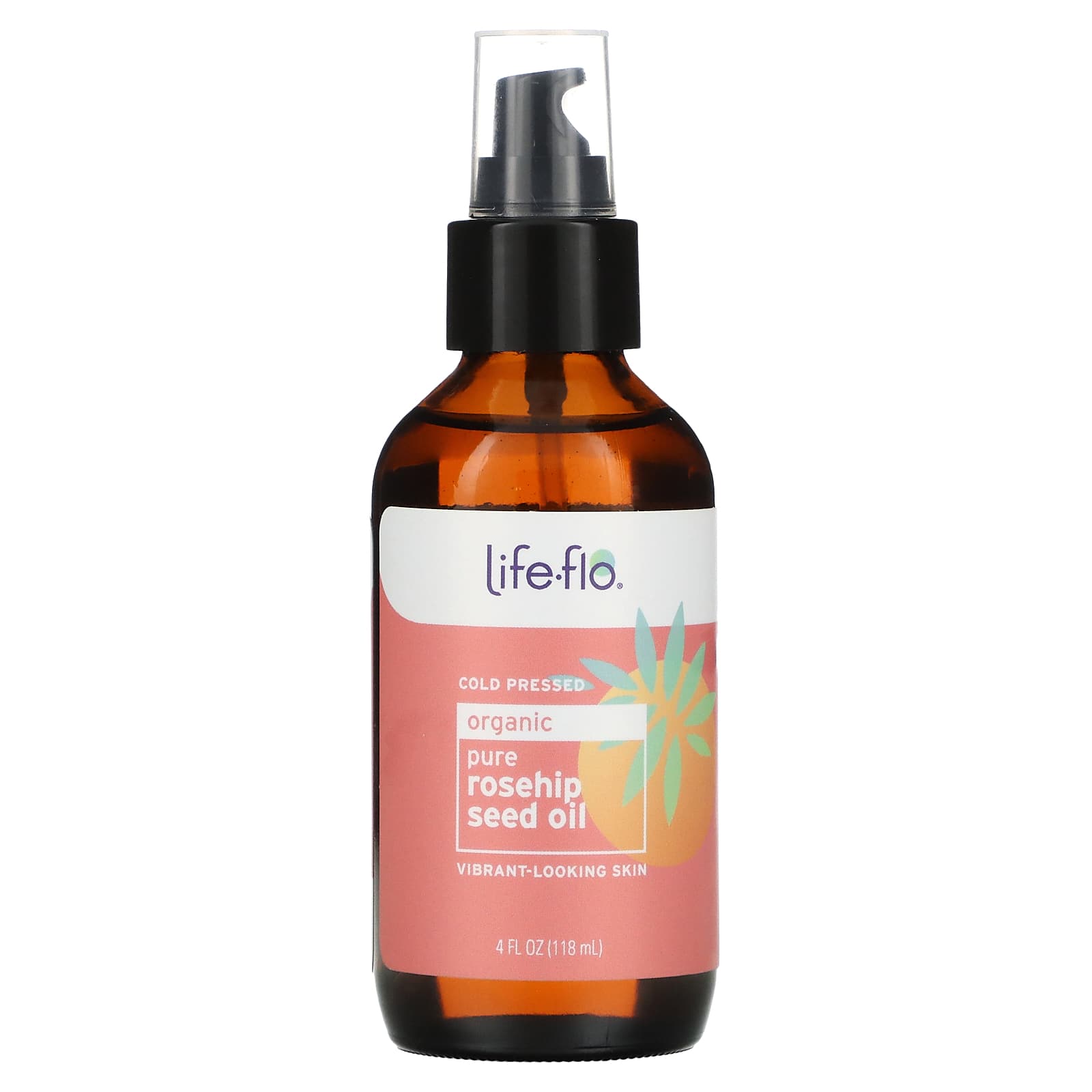 Life flo organic pure rosehip seed oil promotes skin vitality and unify skin tone - 4fl oz (118 ml)