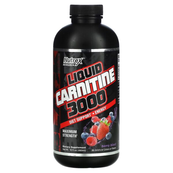 Liquid Carnitine 3000 - Berry Blast - 16 Fl Oz (480 Ml) - Nutrex Research