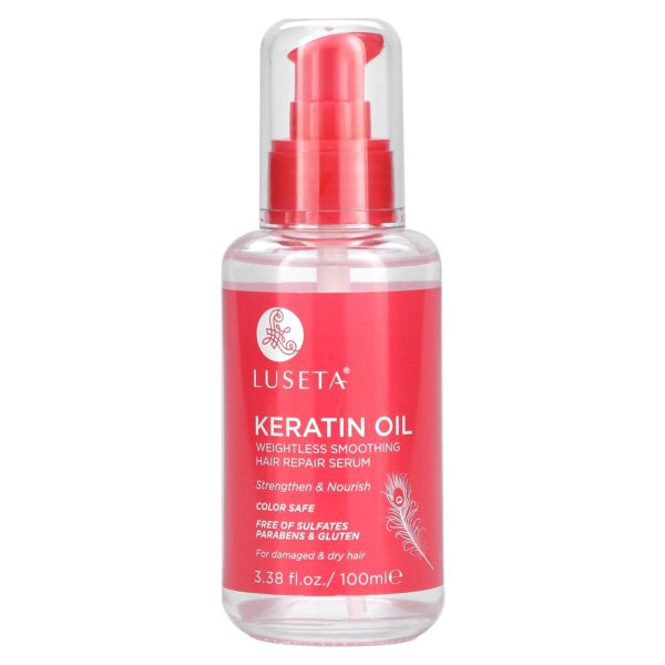 Luseta Beauty Keratin Smoothing Oil Hair Repairer And Treatment Serum 3.38 Fl Oz (100 Ml)