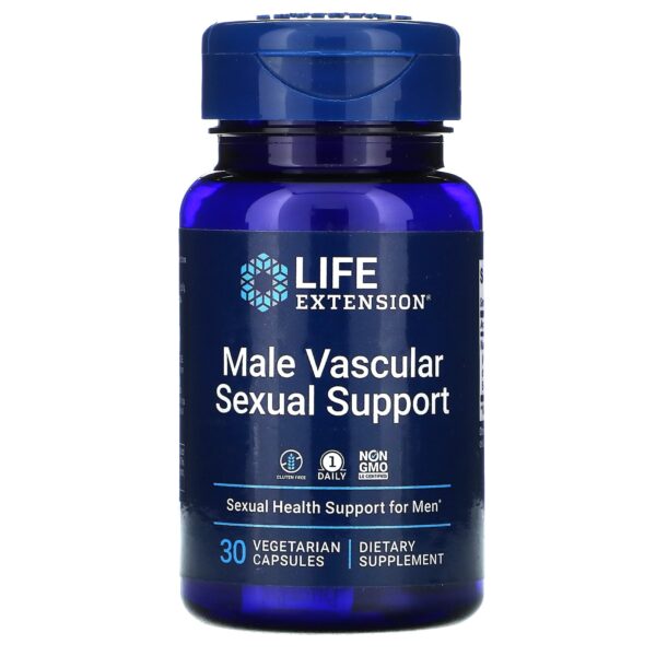 Life Extension Male Vascular Support Black Ginger Supplement - 30 Vegetarian Capsules