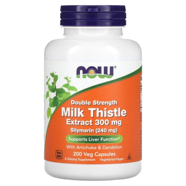 Now Milk Thistle Extract Double Strength Silymarin 300 Mg - 200 Capsules