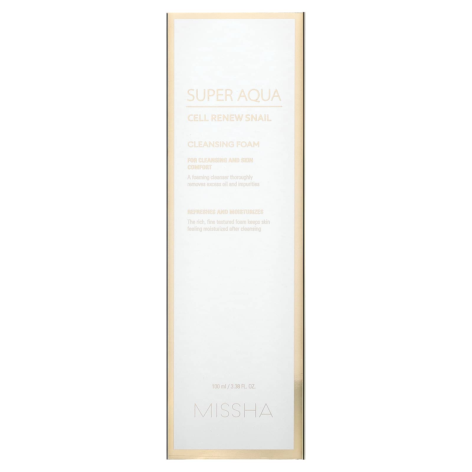 Missha Super Aqua Cell Renew Snail Cleansing Foam Snail Slime Extract 100Ml