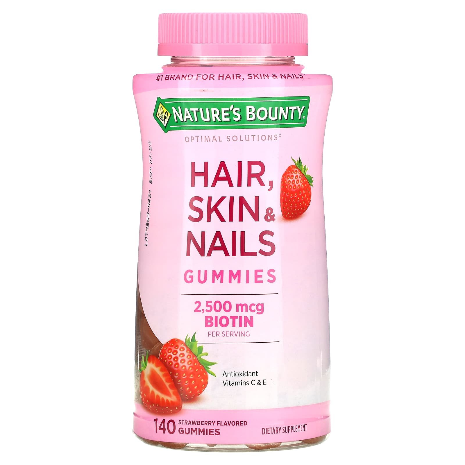 Natures Bounty Hair Skin And Nails Gummies With 2500 Mcg Biotin To