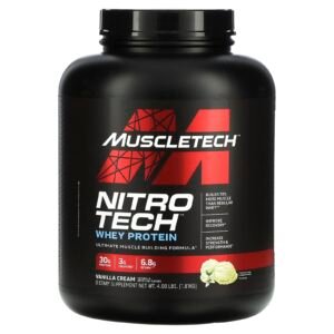 MuscleTech nitro tech whey protein builds muscles