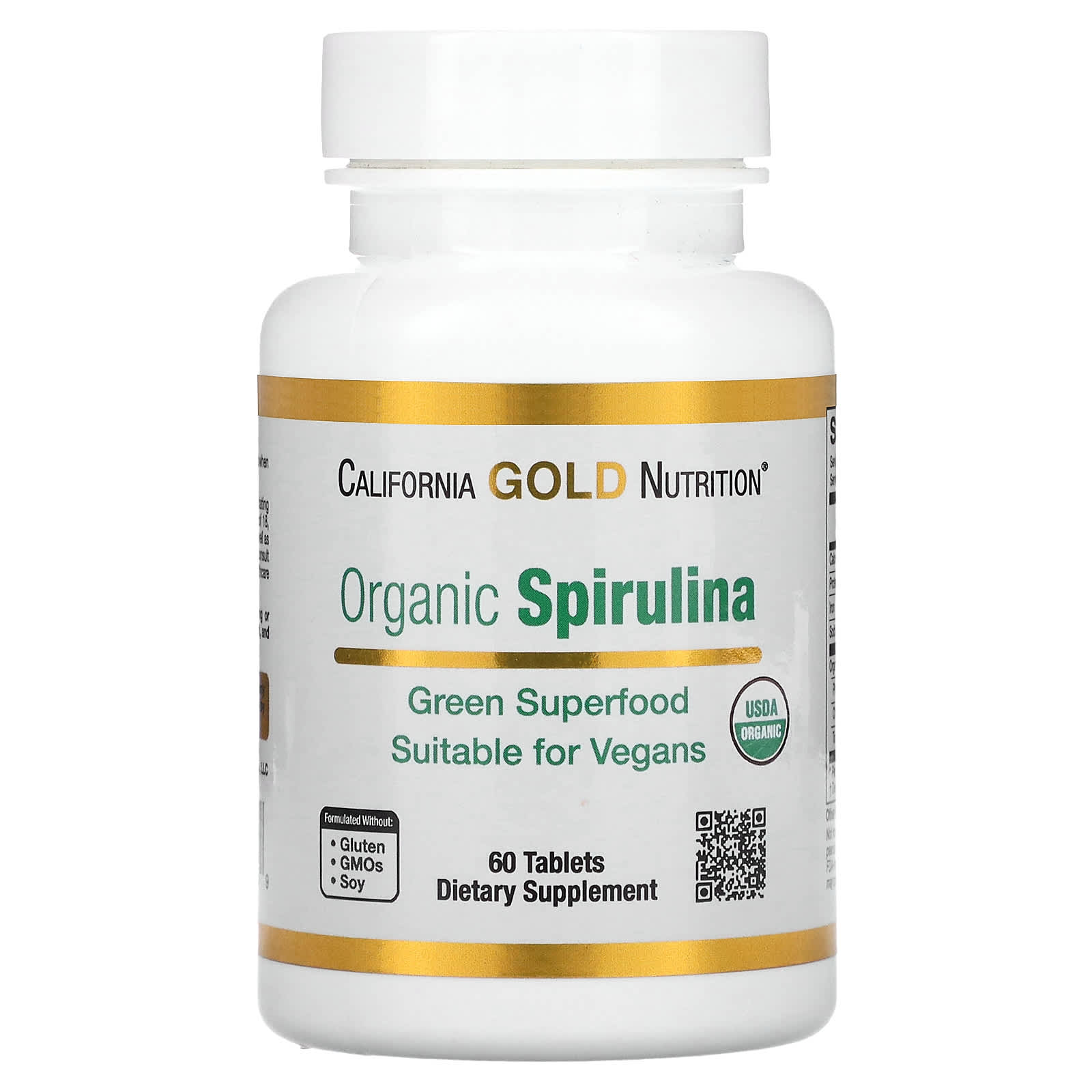 California Gold Spirulina 500 Mg Nutrition Organic Super Green - 60 Tablets