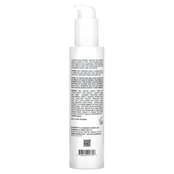 Prescriptskin Vitamin C Toner Enhanced Brightening And Whitening Toner - 6 Oz (177 Ml)