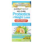 Probiotics + Weight Loss - 84 Easy - to - Swallow Veggie Capsules - Purely Inspired