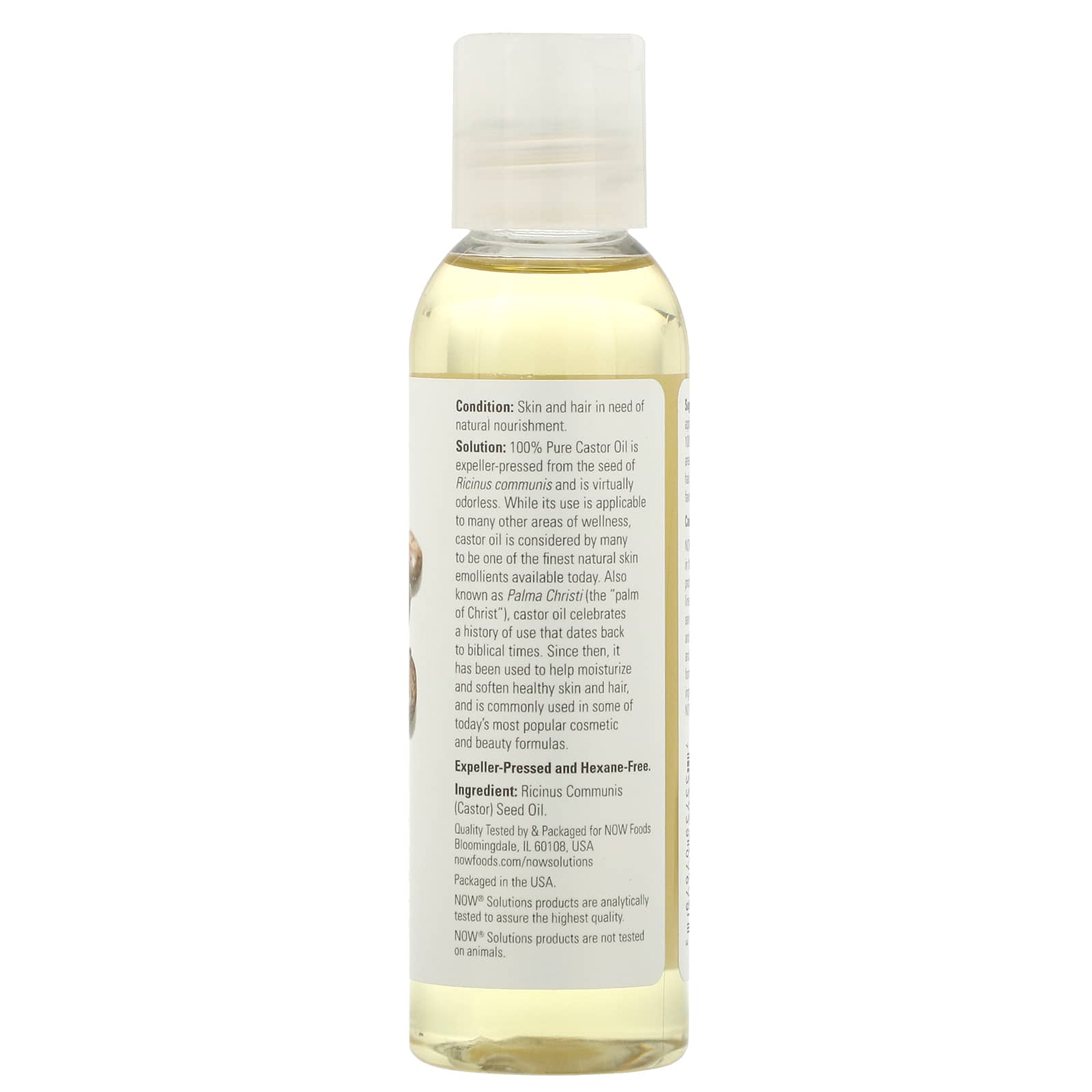 Now Food Solutions Castor Oil 100% Pure Oil - 4 Fl Oz (118 Ml)