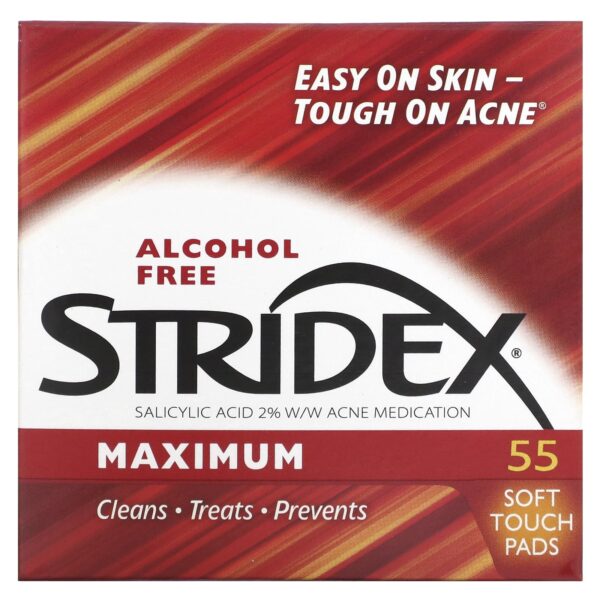 Stridex Maximum Soft Touch Pads - Alcohol Free - 55 Soft Touch Pads