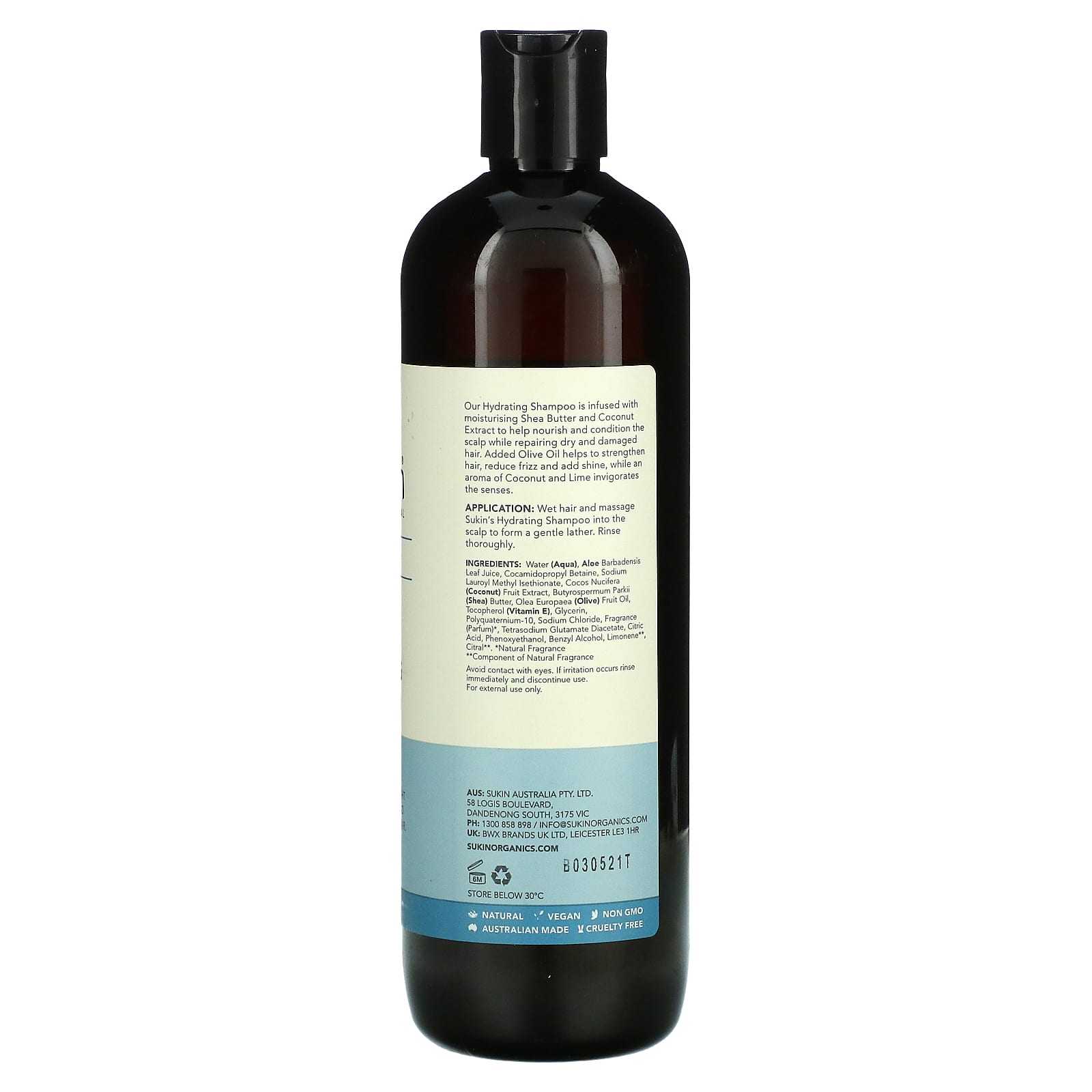 Sukin hydrating shampoo ingredients