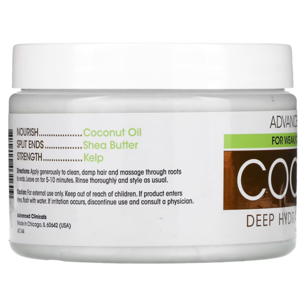 Advanced Clinicals Coconut Deep Hydration Hair Mask 340 G