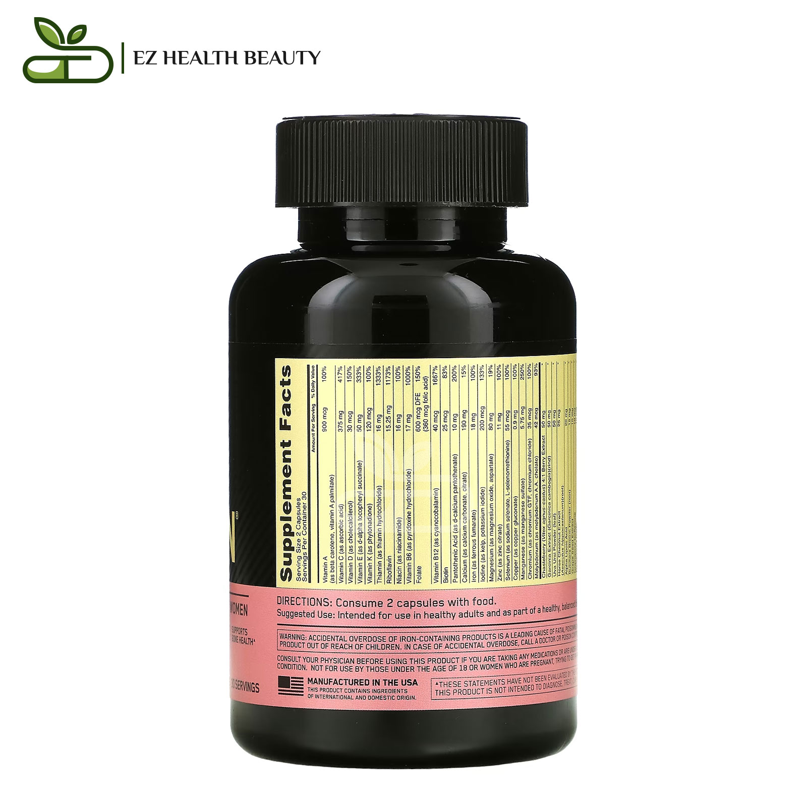 Supplement Opti Women Optimum Nutrition 60 Capsules To Raise The Body'S Immunity Level