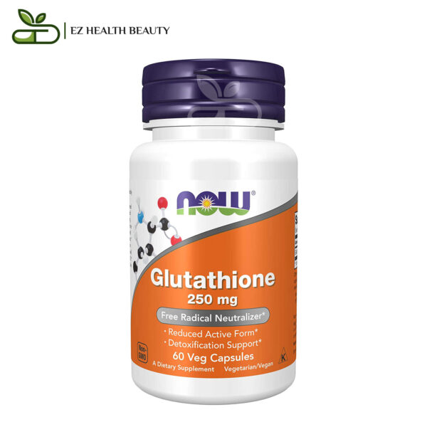 حبوب جلوتاثيون مضاد للأكسدة 250 مجم 60 كبسولة Glutathion Capsules Now Foods