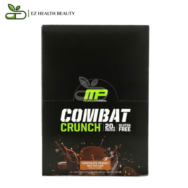 Combat Crunch Protein Bars Muscle Support Chocolate Peanut Butter Cup Musclepharm 12 Bars 63 G Each