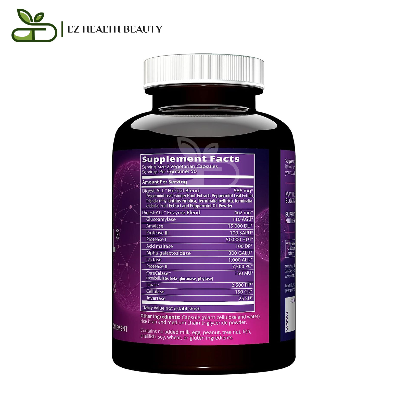 Mrm Nutrition Digest-All, 100 Capsules For Treatment Of Malabsorption And Malnutrition