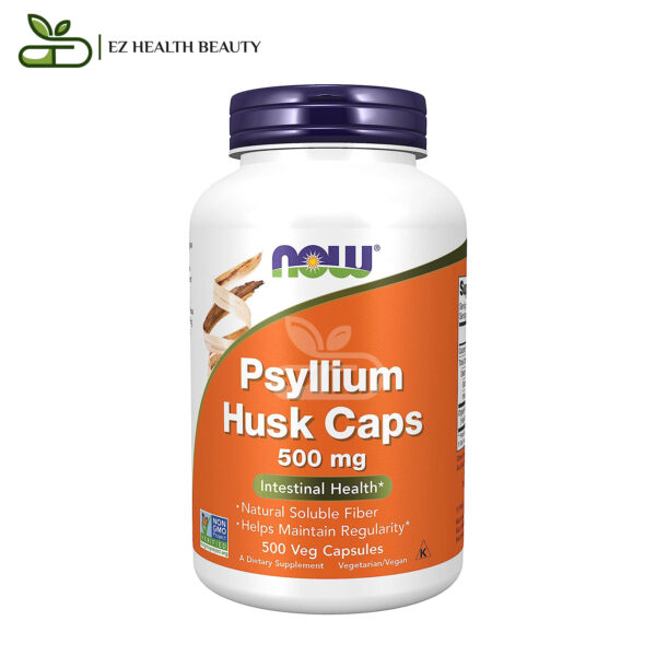 Psyllium Husk 500 Mg For Intestinal Health Now Foods 500 Capsules