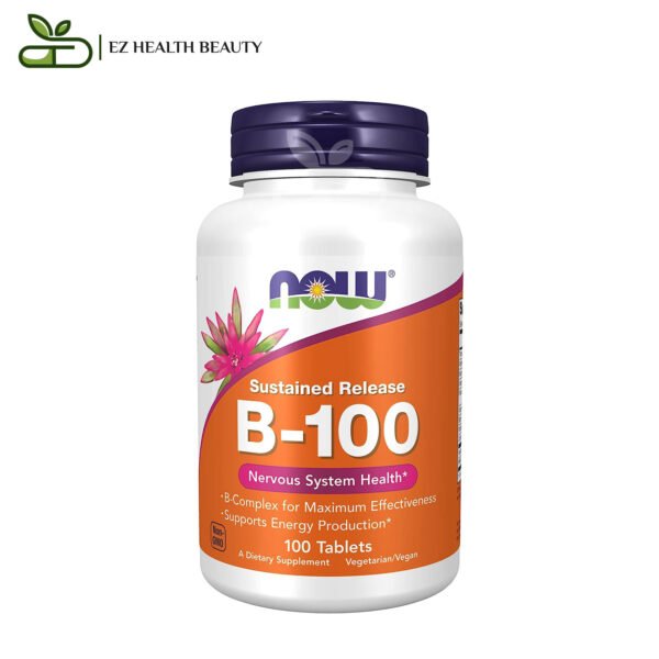 Now Foods Sustained Release B-100, 100 Tablets For Maintaining Higher Levels Of Energy