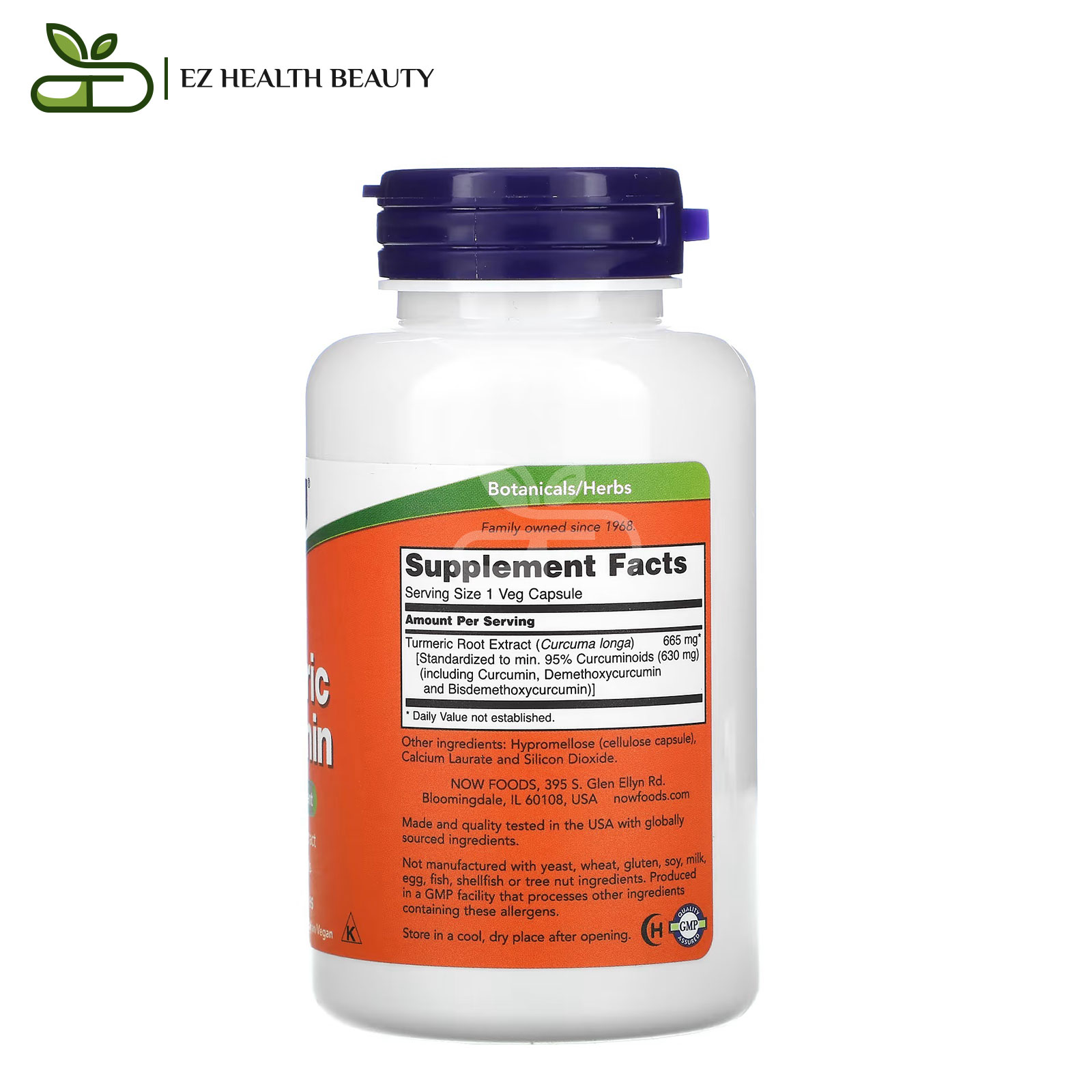 Now Foods Turmeric Curcumin 60 Veg Capsules For Supplying The Body With Antioxidants