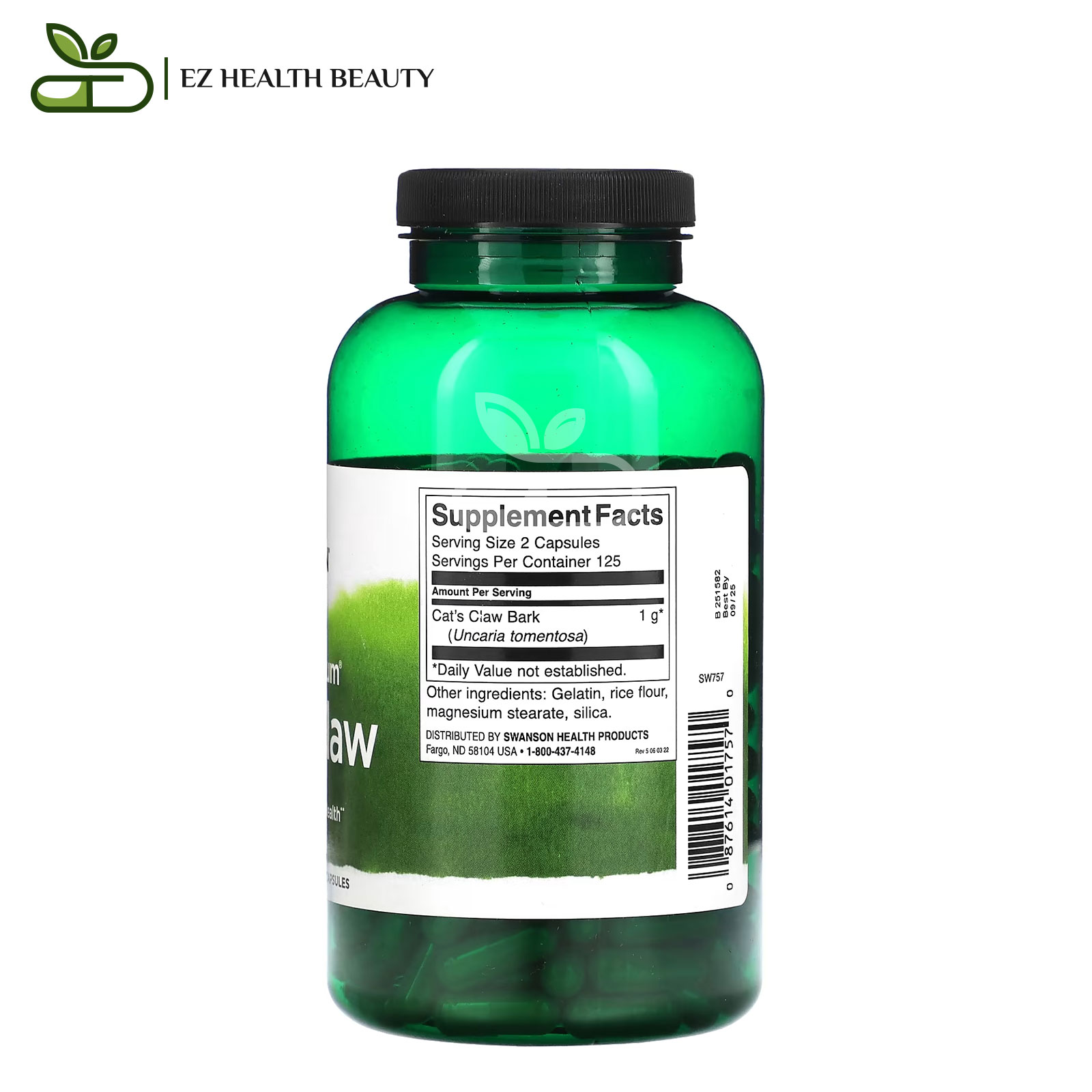 Swanson cat’s claw capsules ingredients