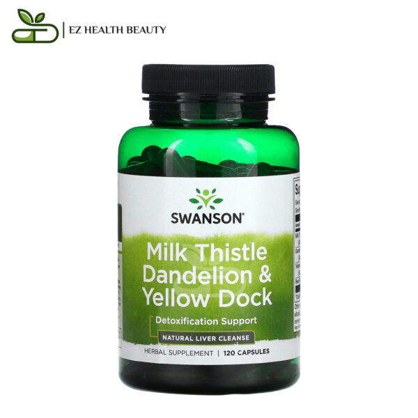 Milk Thistle Dandelion &Amp;Amp; Yellow Dock Detoxification Support Swanson 120 Capsules