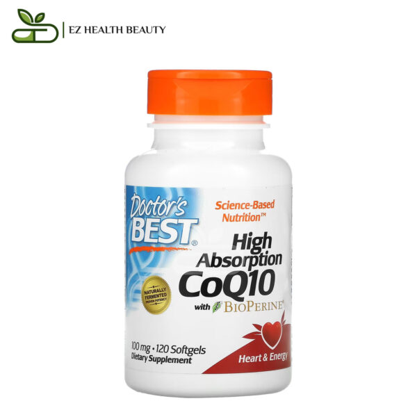 High Absorption Coq10 With Bioperine To Support Heart And Energy Doctor'S Best 100 Mg 120 Softgels