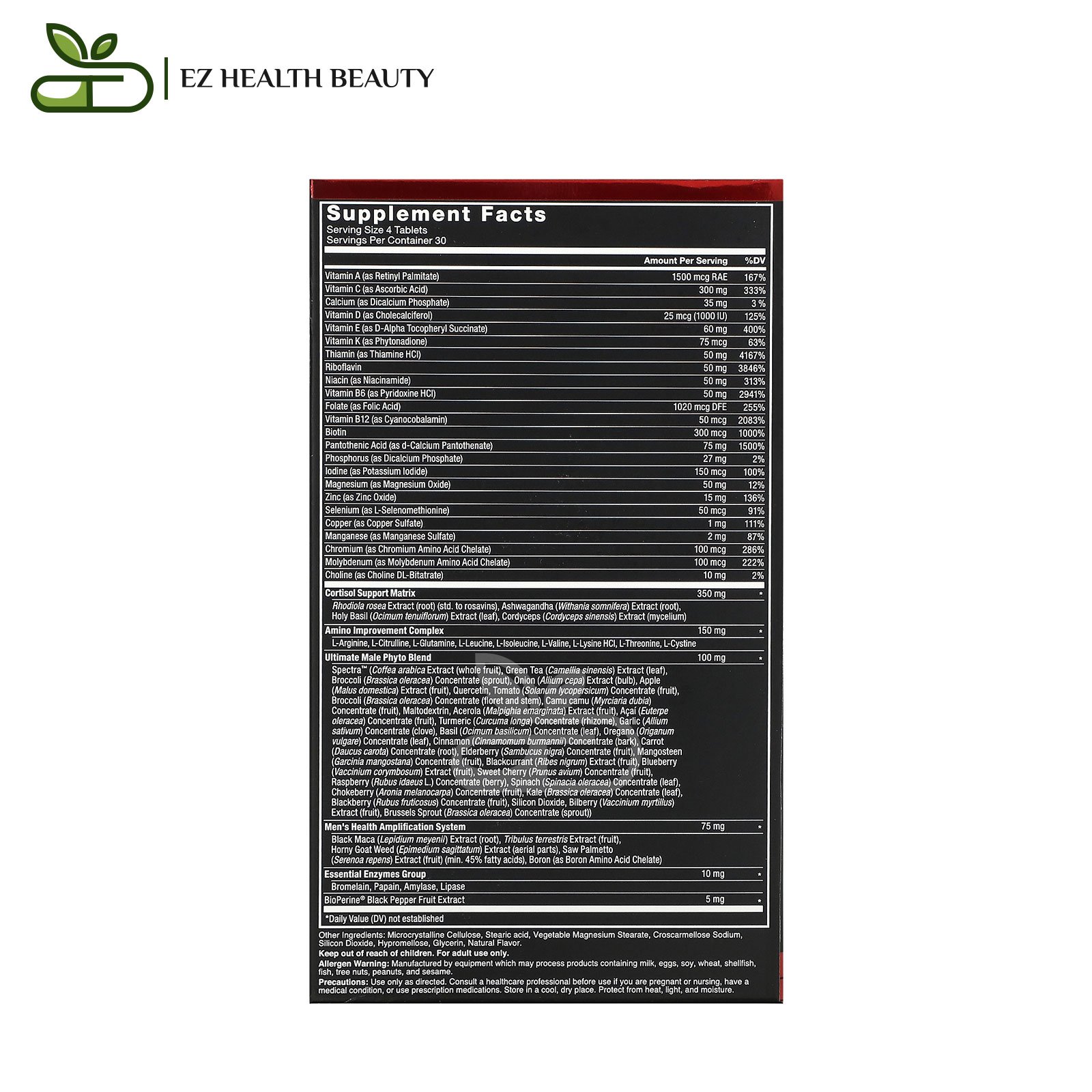 Force Factor Test X180 Multivitamin + Testosterone Booster To Treat Erectile Dysfunction