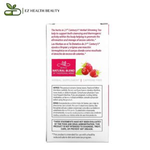 شاي التخسيس توت العليق البري خال من الكافيين 24 كيس شاي 1.7 أونصة (48 جم) Herbal Slimming Tea Cranraspberry 21st Century