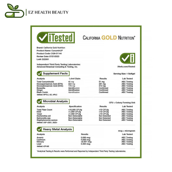 Curcuminup Supplement To Support Joint Mobility And Comfort California Gold Nutrition 30 Fish Gelatin Softgels