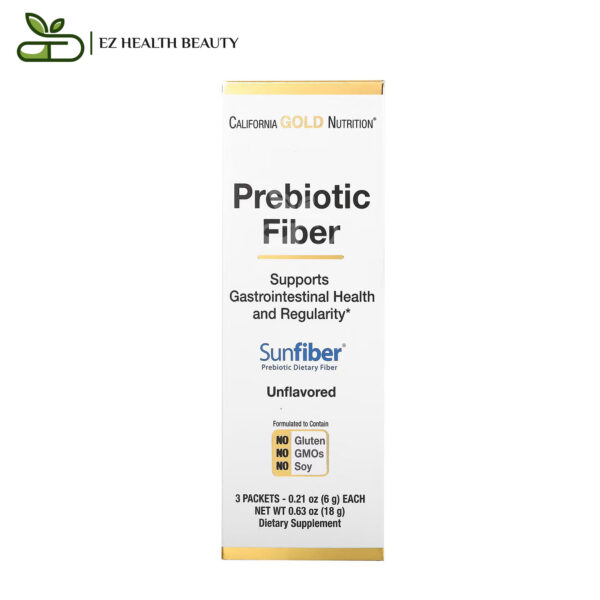 Prebiotic Fiber Sachets To Support Gastrointestinal Health And Regularity California Gold Nutrition 3 Packets 0.21 Oz (6 G) Each