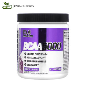 مكمل bcaa قبل التمرين لبناء العضلات بنكهة العنب 258 جم - EVLution Nutrition, BCAA5000, Furious Grape, 9.1 oz (258 g)