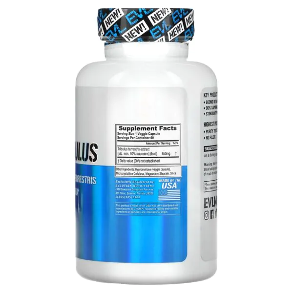 Evlution Nutrition Tribulus Supplement Testosterone Booster For Men 60 Capsules