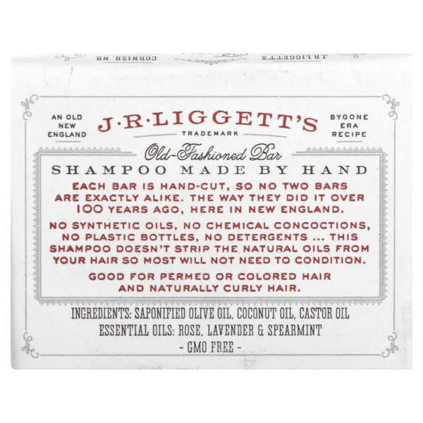 J.r Liggett'S Old Fashioned Shampoo Bar Original Formula Nourishes Scalp - 3.5 Oz (99 G)