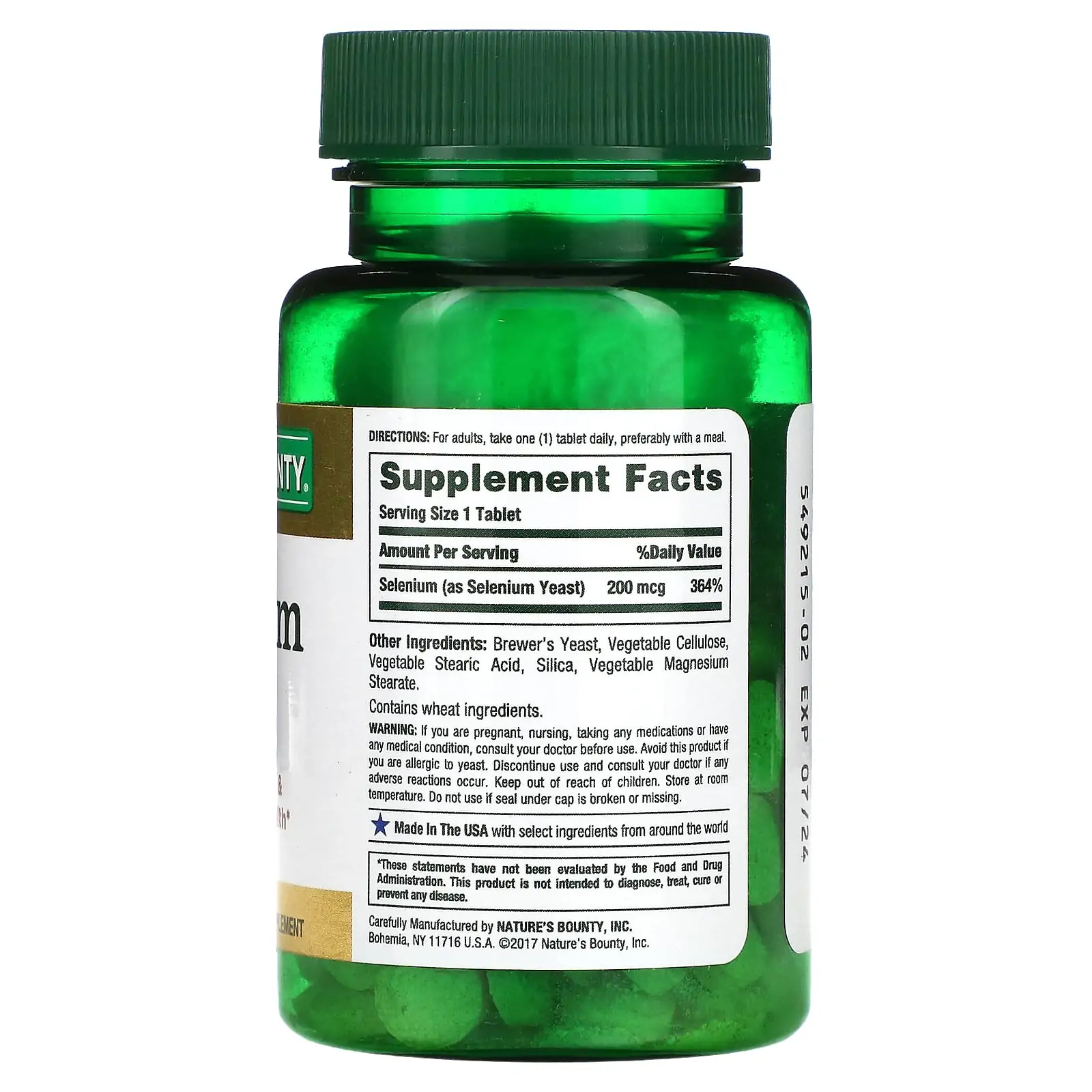 مكونات Nature'S Bounty Selenium Tablets