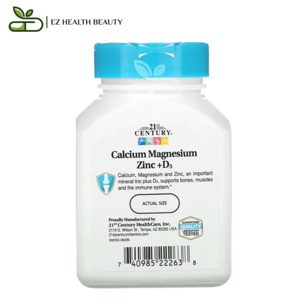 21St Century Calcium Magnesium Zinc Vitamin D3 Tablets Builds Healthy Bones And Teeth