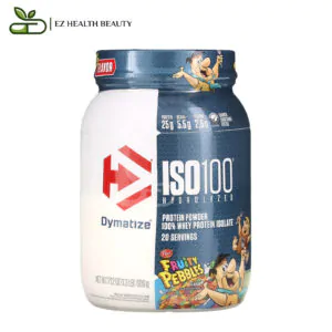 iso 100 بروتين Dymatize بروتين مصل اللبن المعزول 100% نكهة حبيبات الفواكه 600 جرامًا