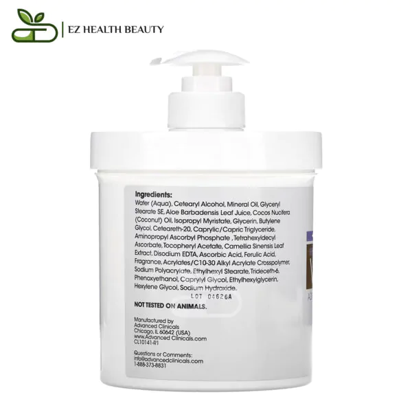 Advanced Clinicals Vitamin C Cream Ingredients