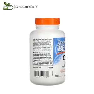 كولاجين فيتامين سي كبسولات للشعر والأظافر والمفاصل 125 مجم 240 كبسولة Collagen Types 1 and 3 with Peptan and Vitamin C Doctor`s Best