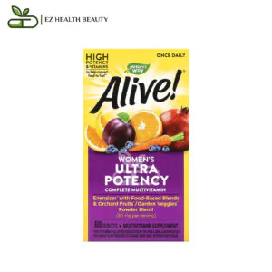 ألايف مالتي فيتامين فائق الفعالية للنساء 60 قرصًا Alive Once Daily Women's Ultra Potency Complete Multivitamin Nature's Way