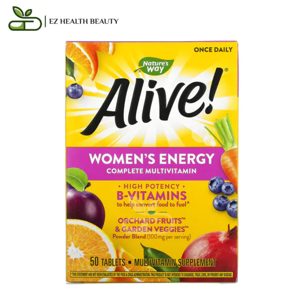 ألايف مالتي فيتامين للنساء لدعم الطاقة 50 قرصًا Alive Women'S Energy Complete Multivitamin Nature'S Way