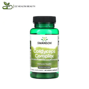 كبسولات مركب كورديسيبس مع فطر الريشي والشيتاكي لدعم المناعة 60 كبسولة Cordyceps Complex with Reishi and Shiitake Mushrooms Swanson