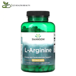 كبسولات ل-أرجينين لدعم الطاقة والقلب والأوعية الدموية 500 مجم 200 كبسولة L-Arginine Swanson